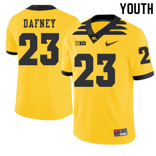2019 Youth #23 Dominique Dafney Iowa Hawkeyes College Football Alternate Jerseys Sale-Gold - Click Image to Close
